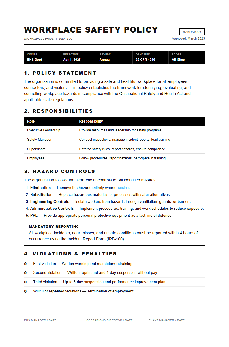 Monochrome formal policy with high contrast